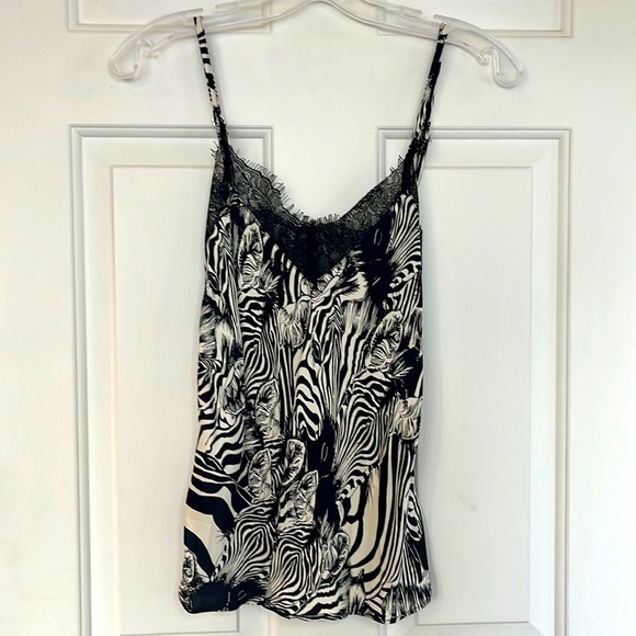 🚦 NWT 7 For All Mankind LA Zebra Floral Lace Trim V-neck Camisole XS - Picture 3 of 14